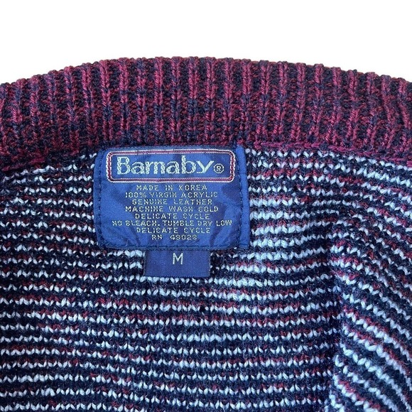 Vintage 1980’s Barnaby’s Geometric Sweater Cardigan Cosby Style M Grandpacore - Picture 8 of 8